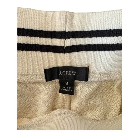 J.CREWUniversity Terry Hoodie & Jogger Set in Natural Striped Cuffs, Size S